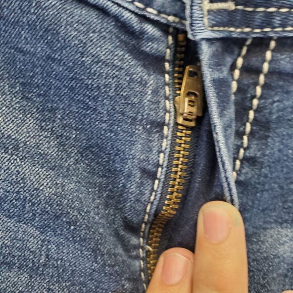 Rock & Roll Jeans Womens 26x34 Tall Blue Boyfriend Casual Distressed Denim - Picture 11 of 13